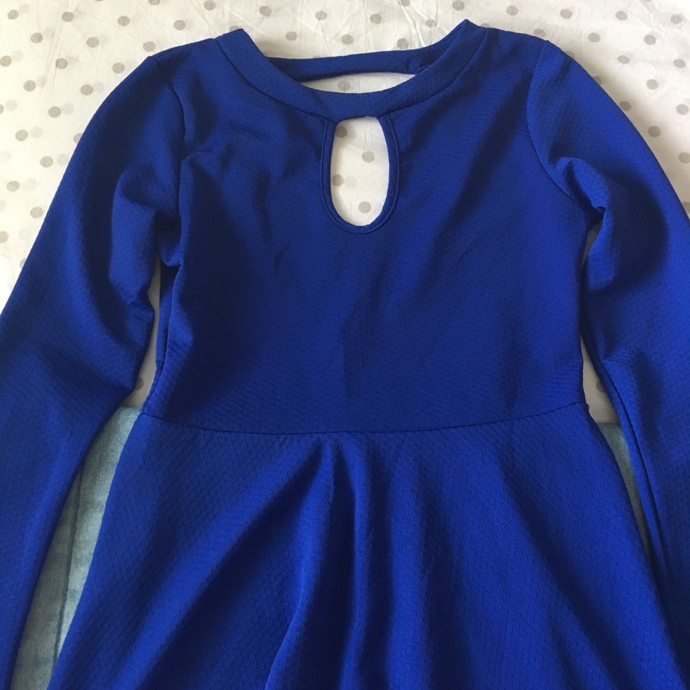 Blue Keyhole Party Dress